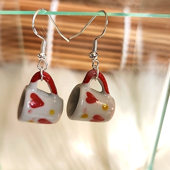 Starbucks Jewelry New I Love Coffee Mug Earrings 925 Silver Posts